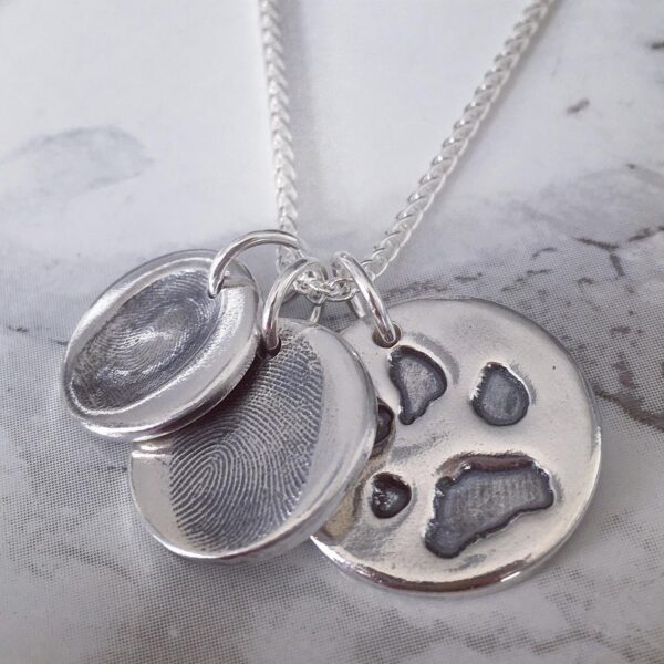 Sterling Silver Chain With Pure Silver Disc Charms