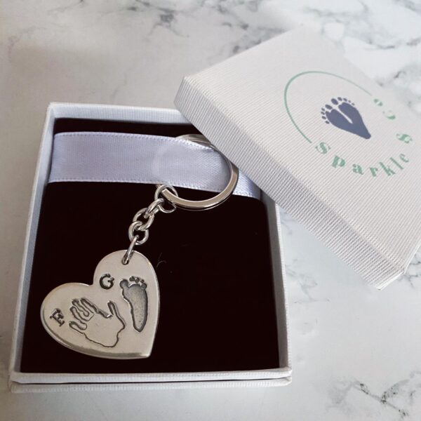 Solid Silver Heart Keyring