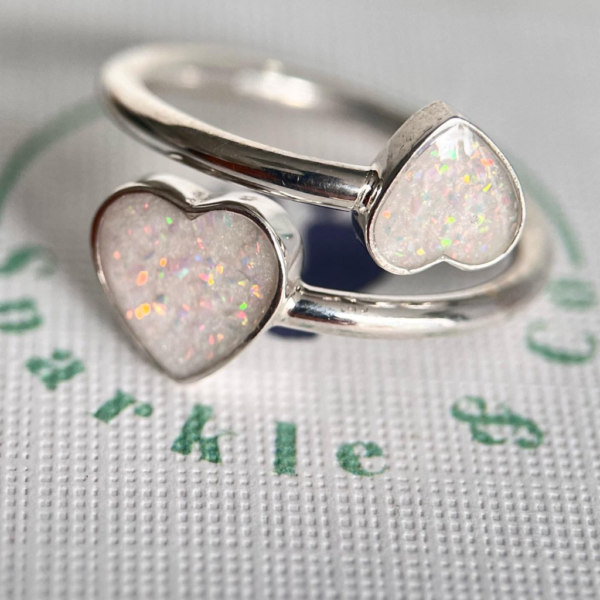 Breast Milk Duo of Hearts Ring