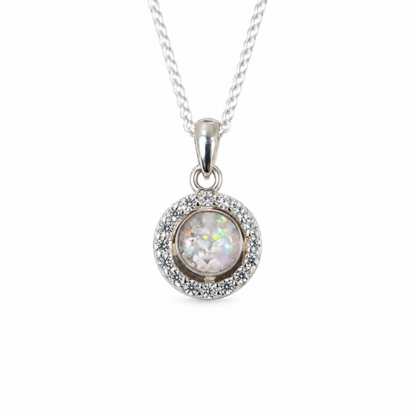 Sterling Silver Pendant with CZ Sparkling Crystals
