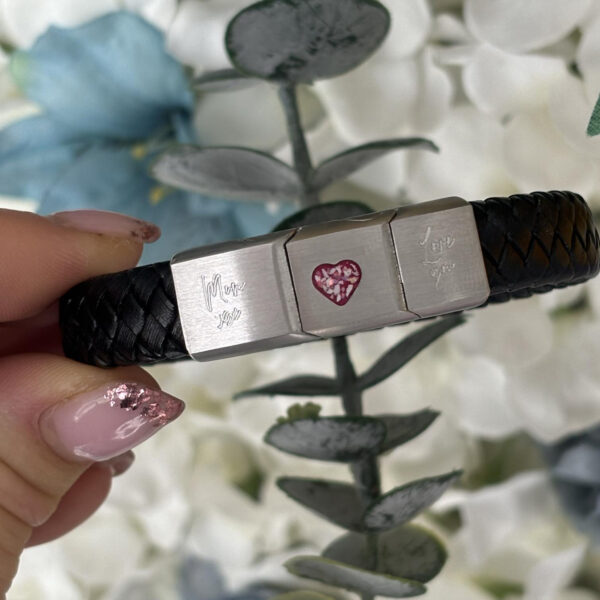 Ashes Heart Leather Bracelet