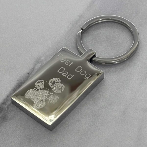 Rectangular Keyring with Paw Print