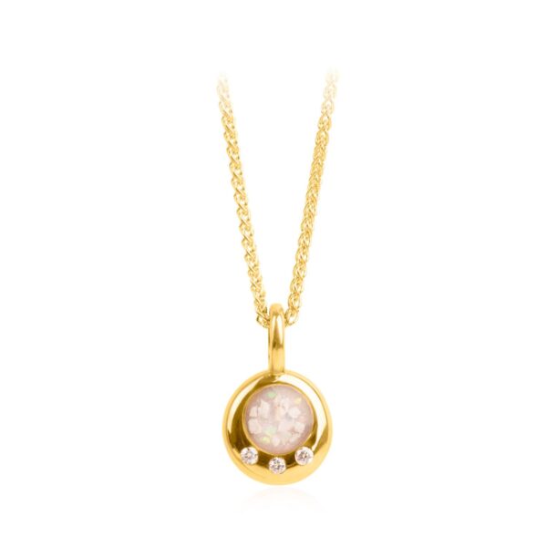 Mini Circular Pendant with Diamonds